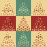 Stylized flat vector Christmas trees icons