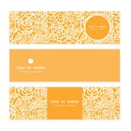 Vector golden lace roses horizontal banners set pattern background