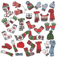 Colored Sketchy Females knitted clothing accessories set