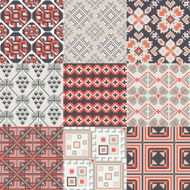 9 retro seamless ornaments N18