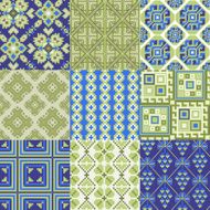 9 retro seamless ornaments N19
