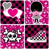 Emo signs pink black love N2