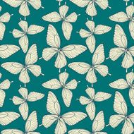 Beautiful seamless pattern butterflies vintage color