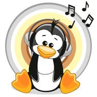 Penguin with headphones N2