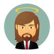 Jesus vector avatar wearing suit