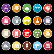 Dressing room icons with long shadow