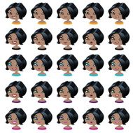Fashion female indian avatars set of expressions