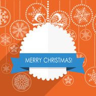 Christmas greeting card with snowflakes on background