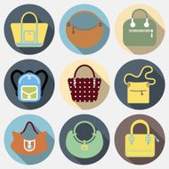 Flat icons set of fashion bags collection N2