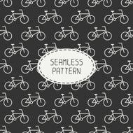 Vector seamless retro pattern with vintage hipster bicycle N2
