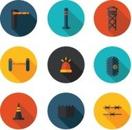 flat icons methods of protection