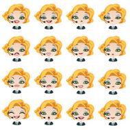 Female avatar manager with headset set of expressions N2