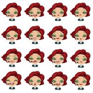 Female avatar manager with headset set of expressions N3