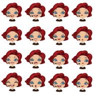 Female avatar manager with headset set of expressions N4