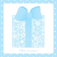 Christmas gift box made from snowflakes background