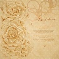 Vintage background with hand drawn roses