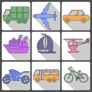 Transport Icons Collection Vector illustration