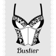Bustier Fashion lingerie card with female underwear