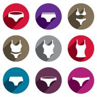 Woman underwear vector icon set