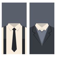 Business Card with Suits and Ties Design Vector