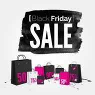 Black Friday watercolor banner with splashes N16