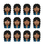 Female indian avatar expression set