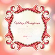 Elegant christmas template with vintage flourish frame
