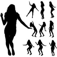 Vector silhouette of a woman N900