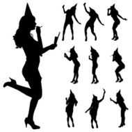 Vector silhouette of a woman N901
