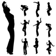Vector silhouette of a woman N902