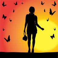 Vector silhouette of girl N173