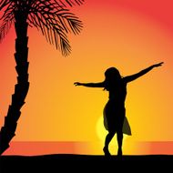Vector silhouette of a woman N919