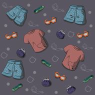 Pattern with women&#039;s summer clothing