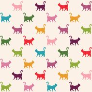 Seamless pattern Texture with colorful cats curved tails Can be