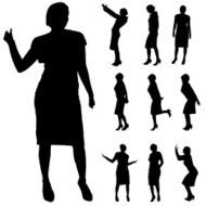 Vector silhouette of a woman N921