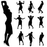 Vector silhouette of a woman N922