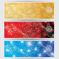 Winter web banners colors red blue golden N2