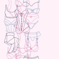 Fashion lingerie seamless pattern with female underwear N4