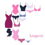 Fashion lingerie background design with female underwear N3