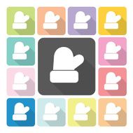 Christmas mitten Icon color set vector illustration