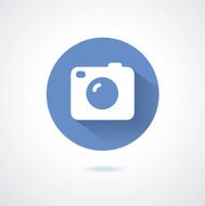Camera icon flat style with long shadow