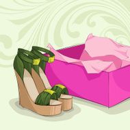 Modern woman&#039;s green sandals