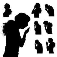 Vector Silhouette Of People N305