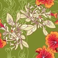 Seamless floral background with peonies N18
