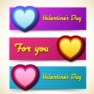 happy valentine's day banners cards concepts Vector illustration design N3