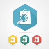 Isolated shopping bag icon with a magnifier