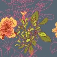 Seamless floral background with peonies N19