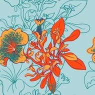 Seamless floral background with peonies N20