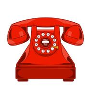 Vintage Red Phone with Buttons Dial Ring