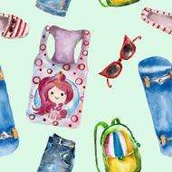 Seamless pattern with summer clothes N8